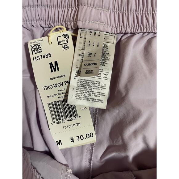 Mens Adidas Regular fit wide leg full length lavender pants Medium - Picture 4 of 6